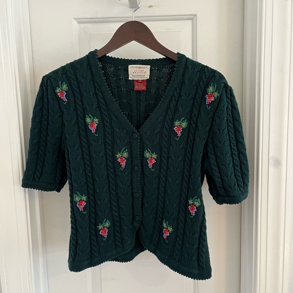 American Vintage Sweaters - Vintage Susan Bristol Hand Embroidered Cardigan‎
